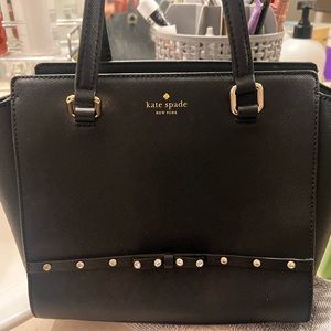 Kate spade black with rhinestone detail no king strap short handles only